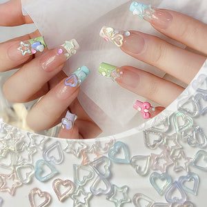 100pcs Hollowed Star Plastic Nail Decoration