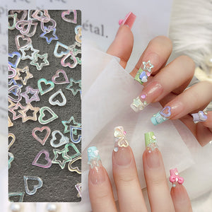 100pcs Hollowed Star Plastic Nail Decoration