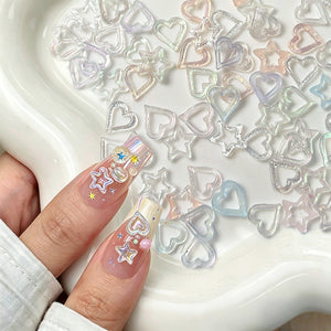100pcs Hollowed Star Plastic Nail Decoration