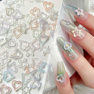 100pcs Hollowed Star Plastic Nail Decoration