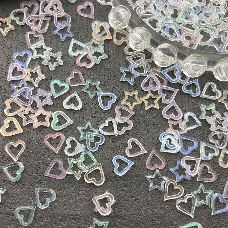 100pcs Hollowed Star Plastic Nail Decoration