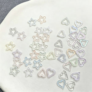 100pcs Hollowed Star Plastic Nail Decoration