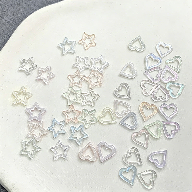 100pcs Hollowed Star Plastic Nail Decoration
