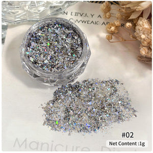 Ultra Sparkly Mixed Shape Polygonal Nail Sequins #02
