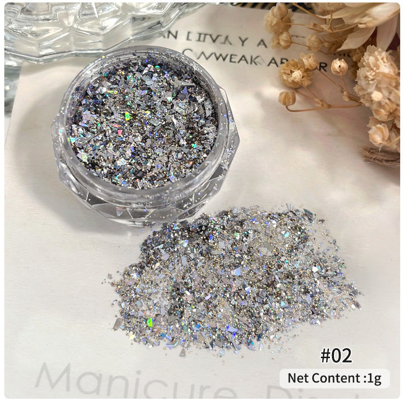 Ultra Sparkly Mixed Shape Polygonal Nail Sequins #02