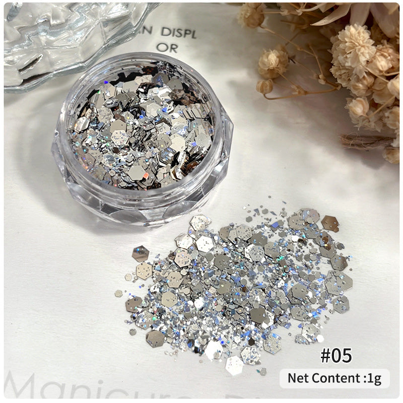 Ultra Sparkly Mixed Shape Polygonal Nail Sequins #05