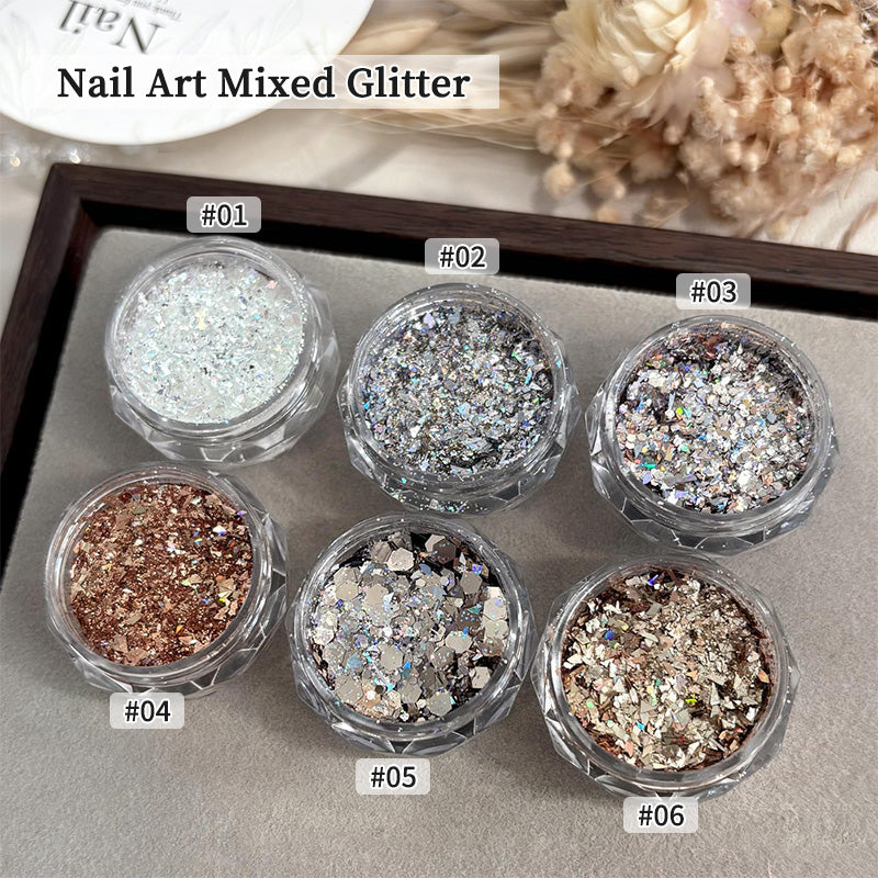 Ultra Sparkly Mixed Shape Polygonal Nail Sequins #04