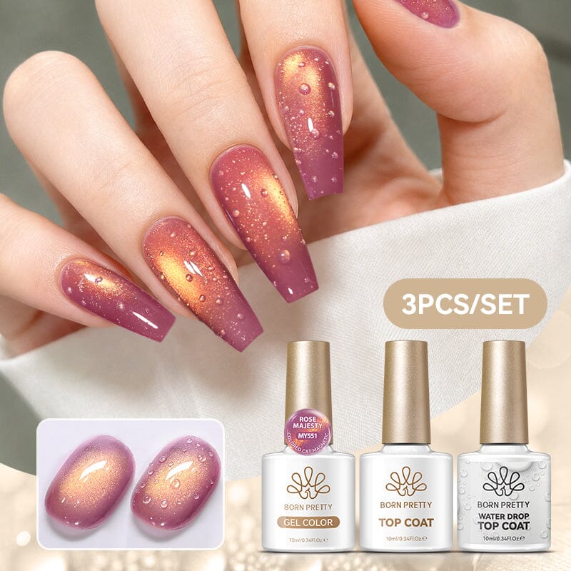 Water Drop Top Coat & Cat Magnetic Gel MY551 Base & Top Coat BORN PRETTY 