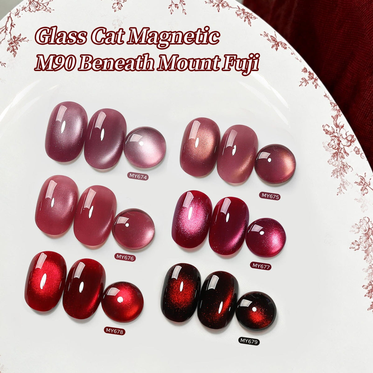 6 Colors Glass Cat Magnetic Gel M90 Beneath Mount Fuji 7ml Gel Nail Polish BORN PRETTY 