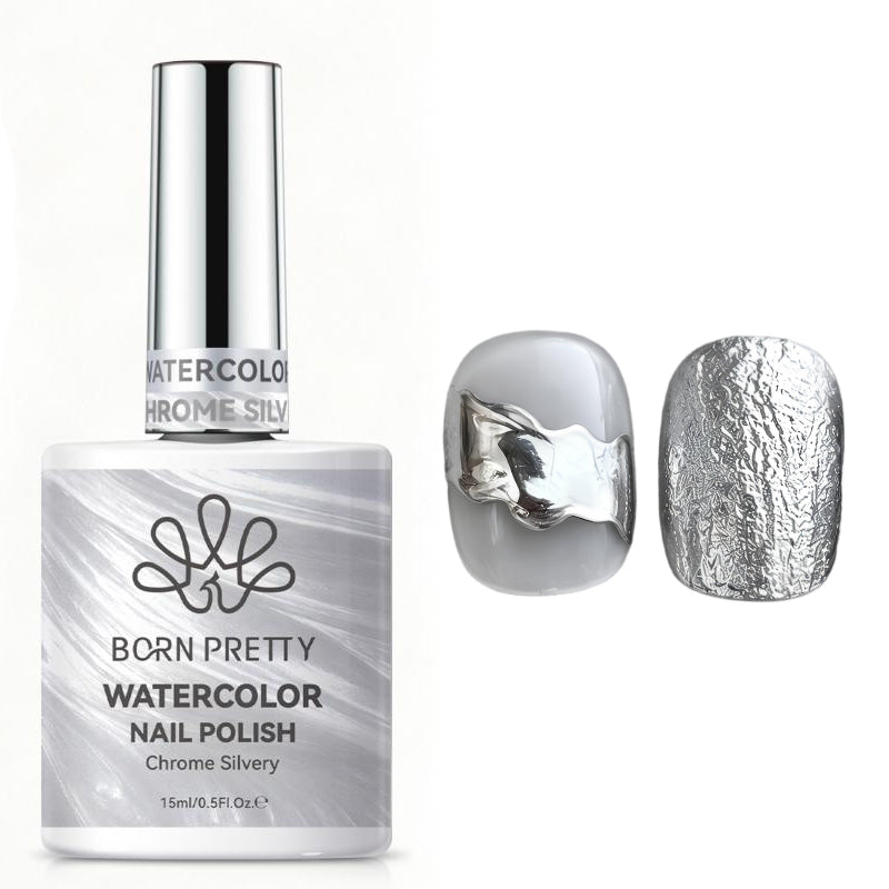 Chrome Silvery Watercolor Nail Polish 15ml