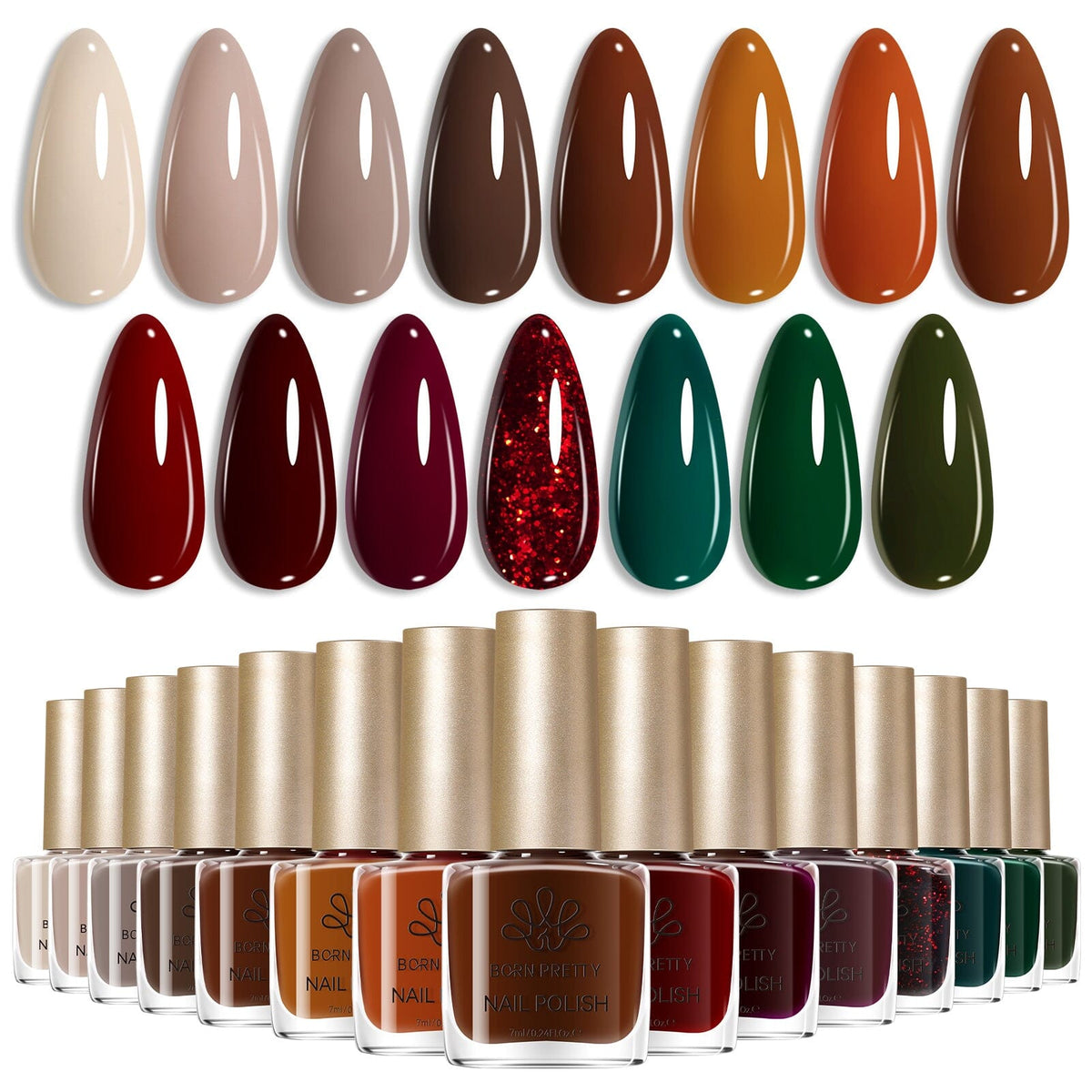 15 Colors Nail Polish Set Fireside Overture 7ml Nail Polish BORN PRETTY 