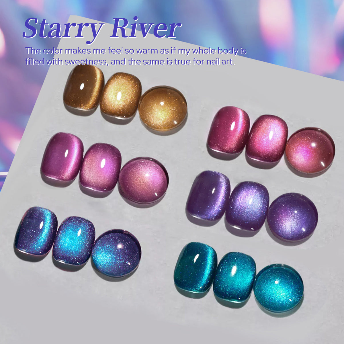 6 Colors Cat Magnetic Nail Polish - Starry River 7ml