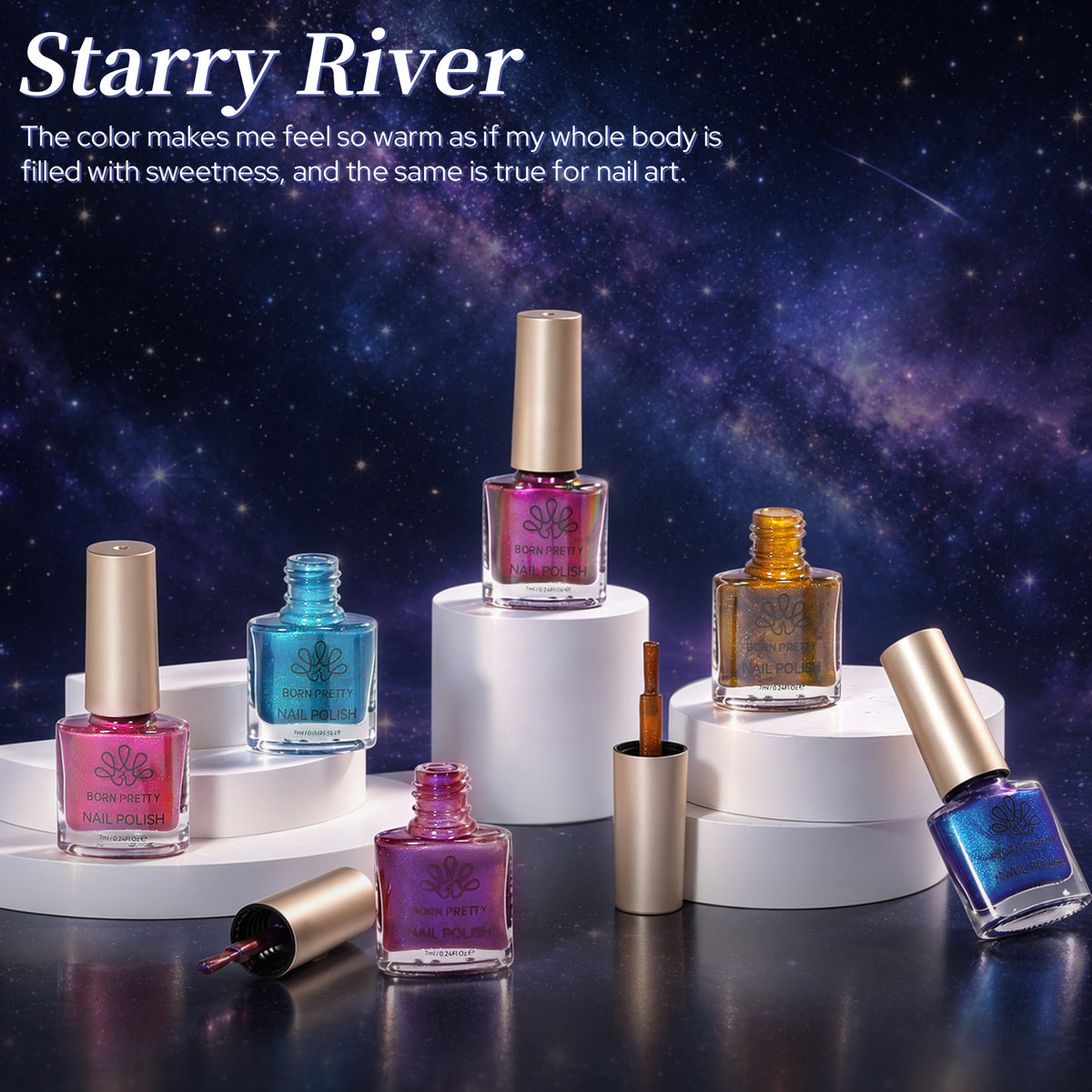 6 Colors Cat Magnetic Nail Polish - Starry River 7ml
