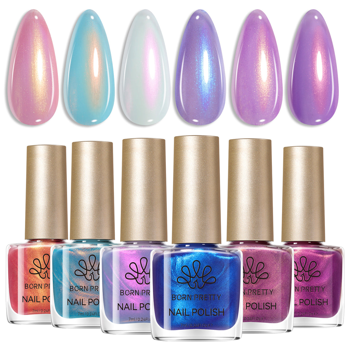 6 Colors Nail Polish Set Azure Glow 7ml