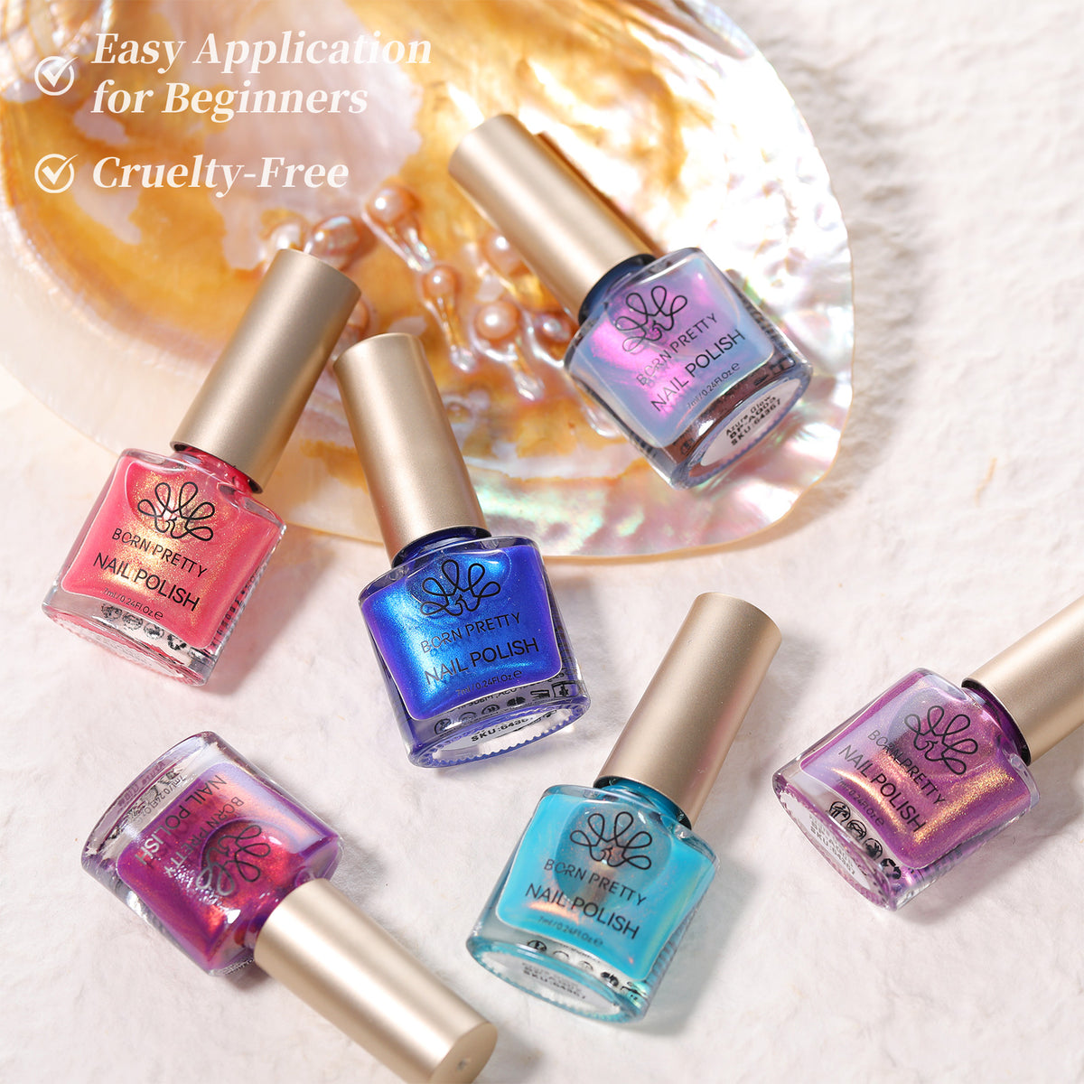 6 Colors Nail Polish Set Azure Glow 7ml
