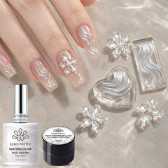 2pcs Set Watercolor Nail Polish & Sculpting Gel