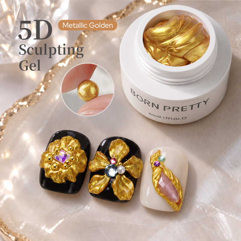 5D Sculpting Gel Metallic Gold Silver 5ml