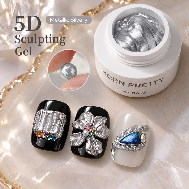 5D Sculpting Gel Metallic Gold Silver 5ml