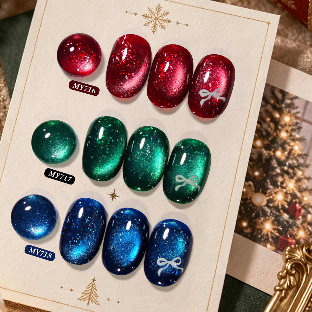Glitter Cat Magnetic Gel MY716 Crimson Snow 15ml