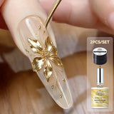 2pcs Set Watercolor Nail Polish & Sculpting Gel