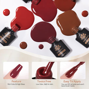 48 Colors Gel & 4 Base Top Coat Set S75 Autumn Edit 5ml