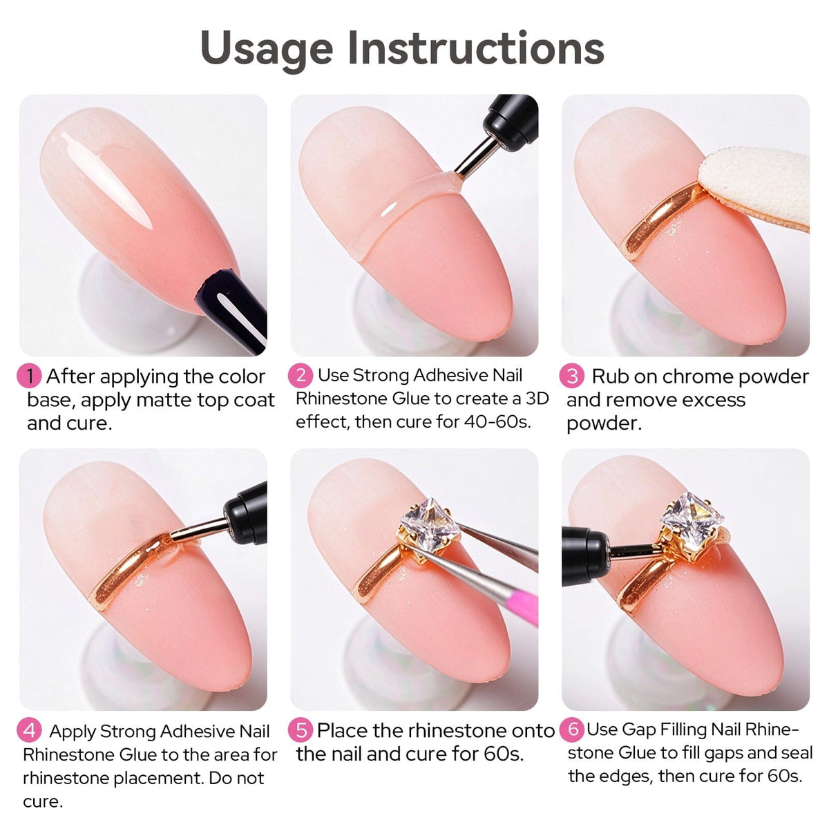Gap Filling Nail Rhinestone Glue 15ml Gel Nail Polish BORN PRETTY 