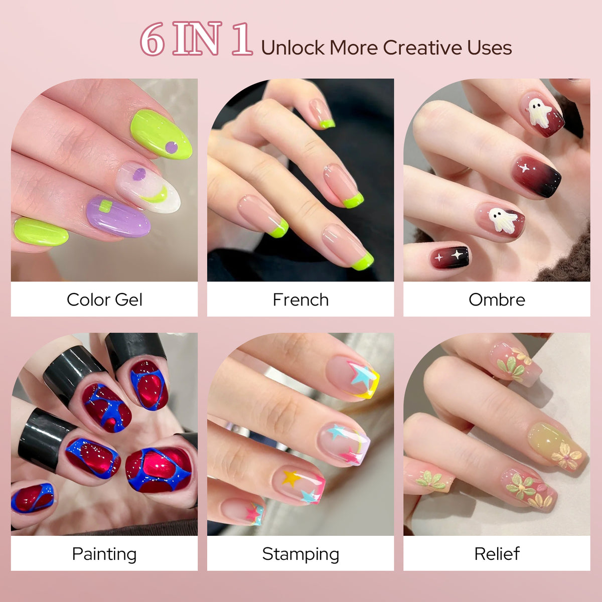 16 Colors Pat Painting Gel Set Luminous Cluster Gel Nail Polish No Brand 