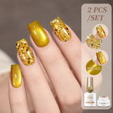 2pcs Set Cat Magnetic Gel &  Glitter Gel