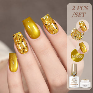 2pcs Set Cat Magnetic Gel &  Glitter Gel
