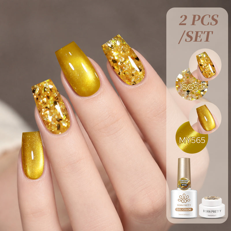 2pcs Set Cat Magnetic Gel &  Glitter Gel