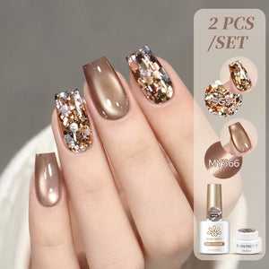 2pcs Set Cat Magnetic Gel &  Glitter Gel