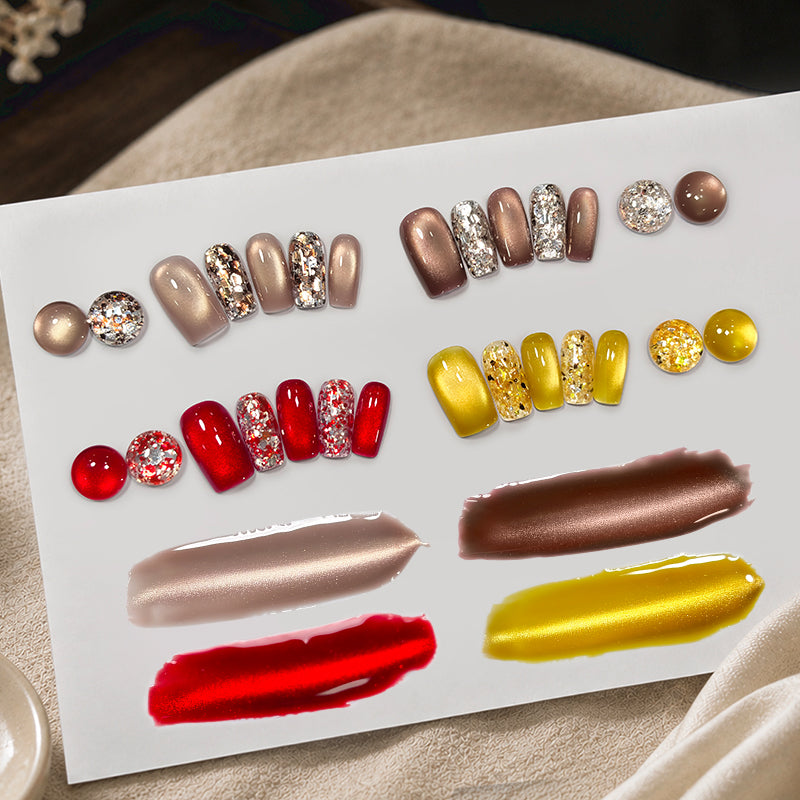 2pcs Set Cat Magnetic Gel &  Glitter Gel