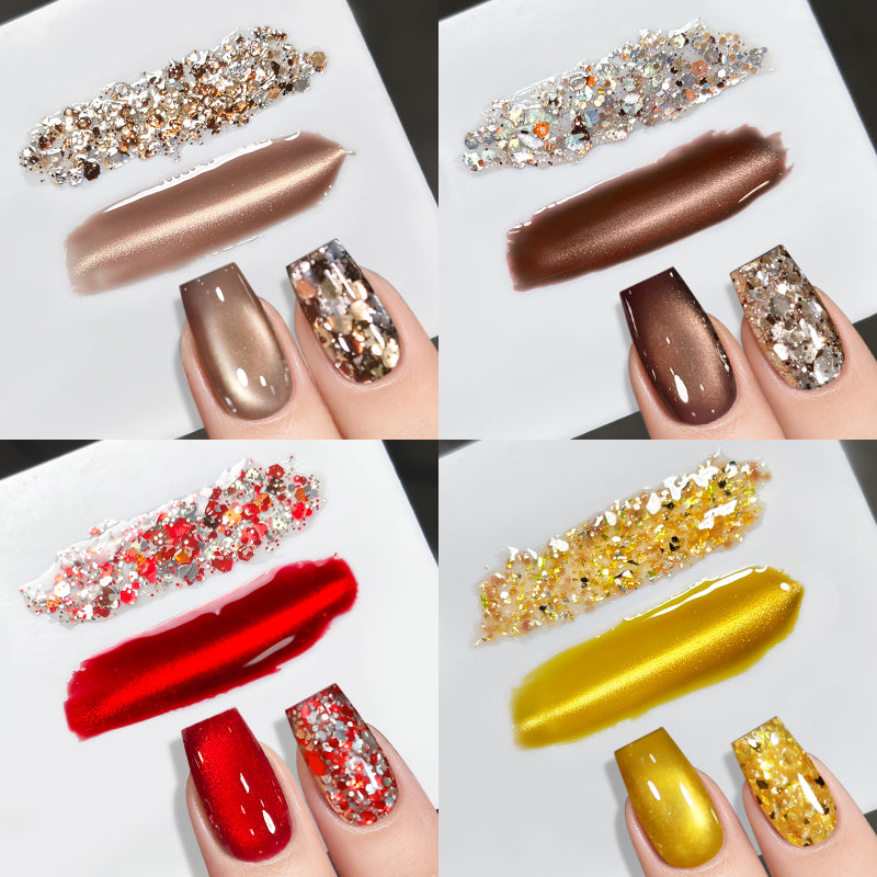 2pcs Set Cat Magnetic Gel &  Glitter Gel