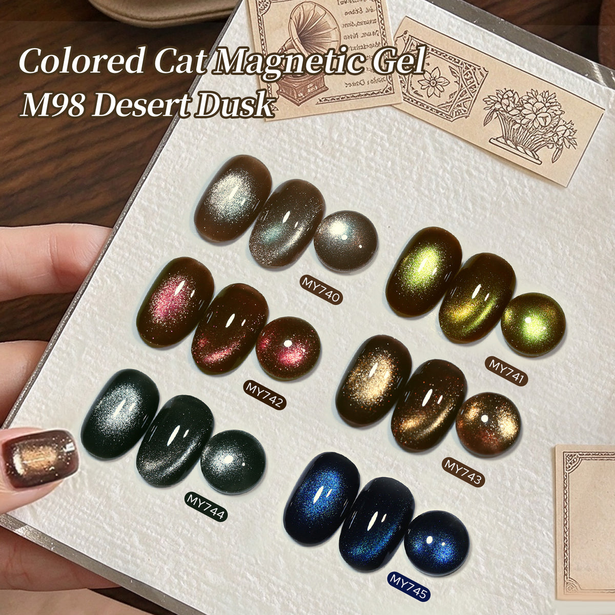 6 Colors Glass Cat Magnetic Gel M98 Desert Dusk 7ml