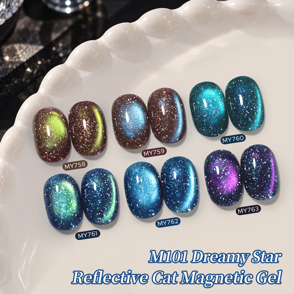 6 Colors Reflective Cat Magnetic Gel M101 Dreamy Star 7ml
