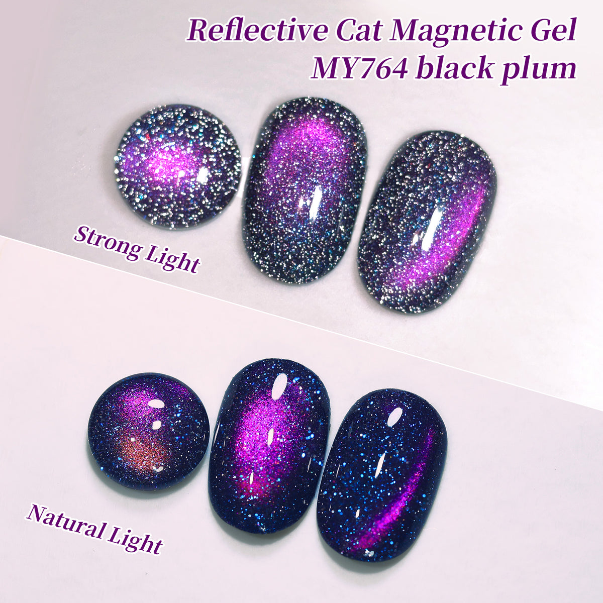 Reflective Cat Magnetic Gel MY764 Black Plum 15ml