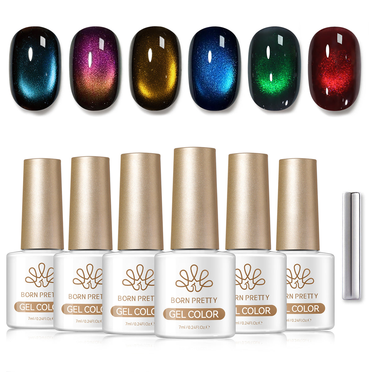 6 Colors Colored Cat Magnetic Gel M106 Sparkling Night 7ml