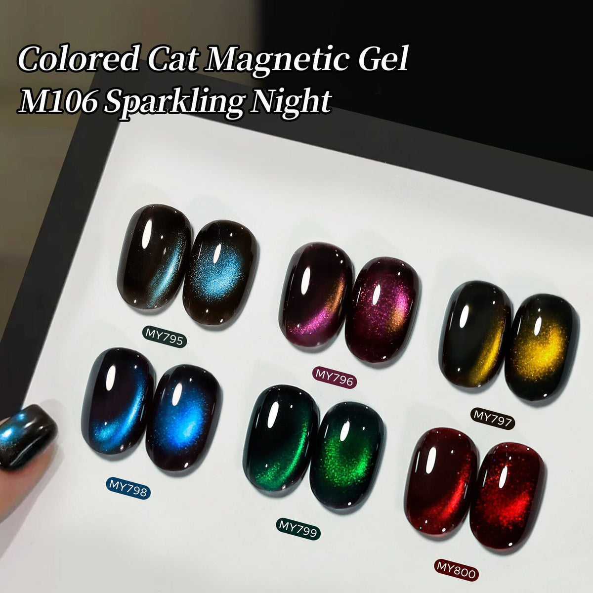 6 Colors Colored Cat Magnetic Gel M106 Sparkling Night 7ml
