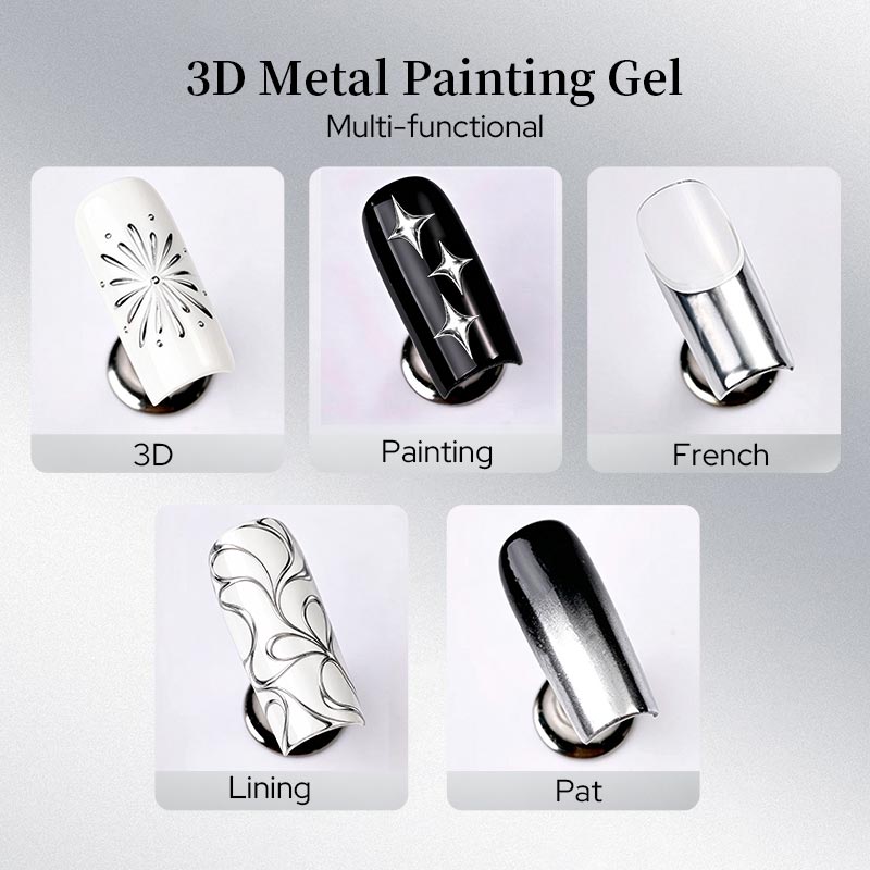 3D Metal Painting Gel Mirror Silvery 5ml