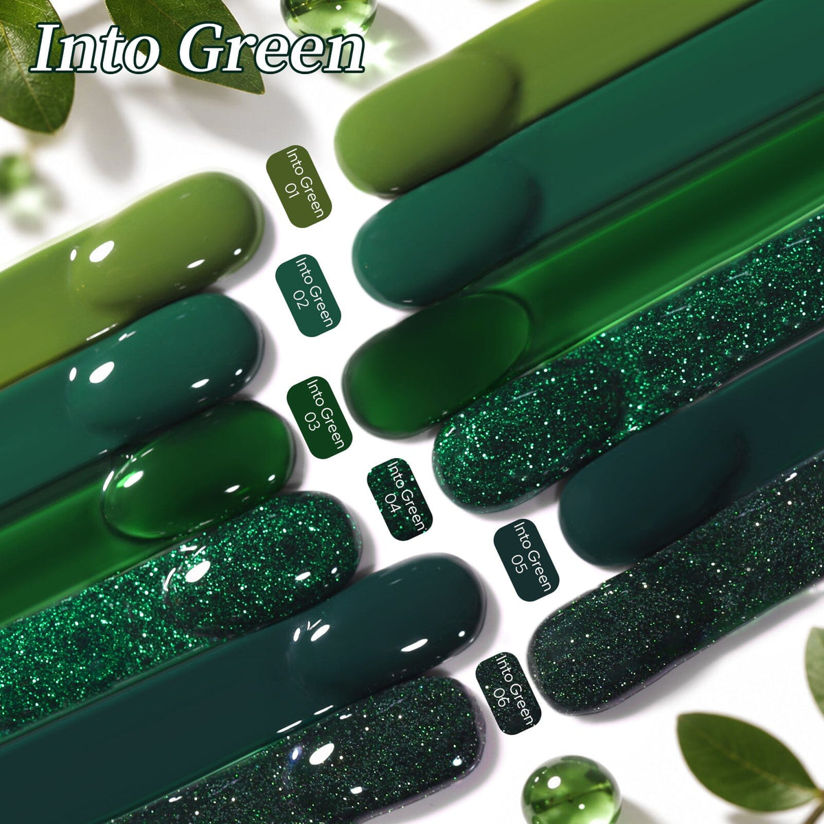 6 Colors Gel Set S86 Into Green 7ml Gel Nail Polish BORN PRETTY 