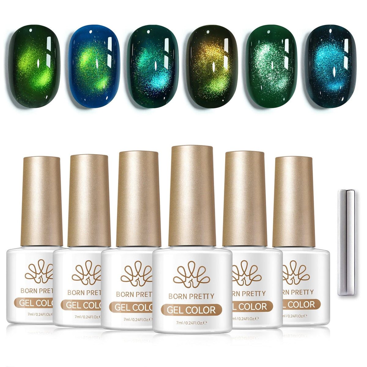 6 Colors Colored Cat Magnetic Gel M108 Spring Dawn 7ml Gel Nail Polish BORN PRETTY 