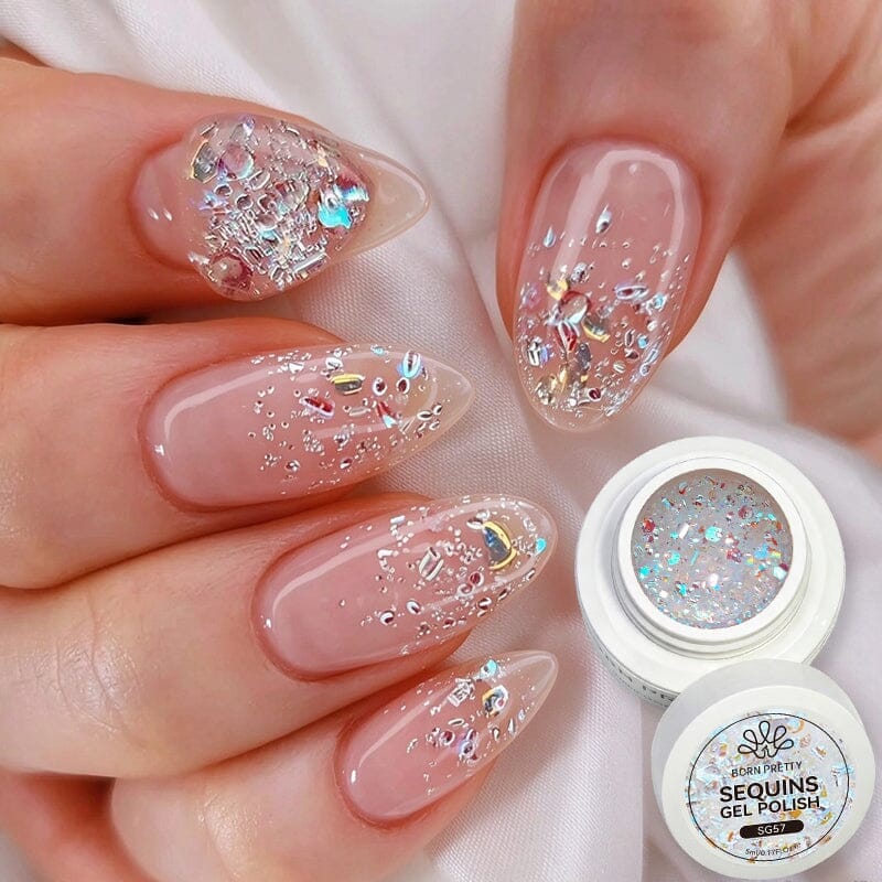 Sequins Gel SG57 & Magnetic Gel MY01 Set #01 Gel Nail Polish BORN PRETTY 