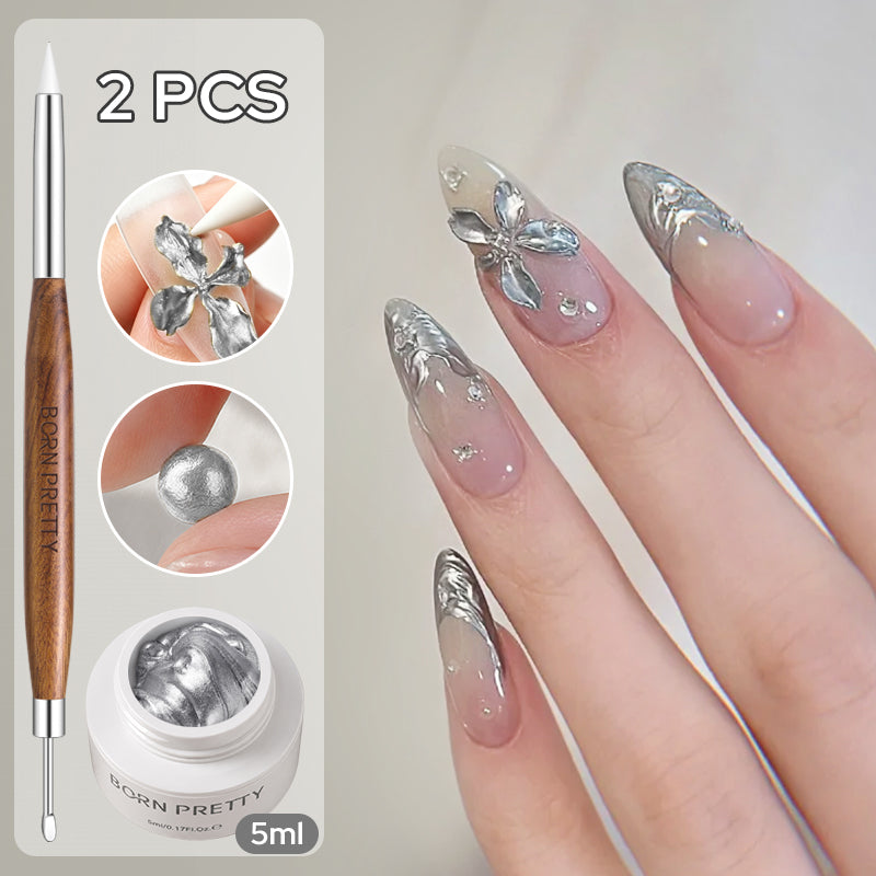 Silver 5D Sculpting Gel & Carving Pen