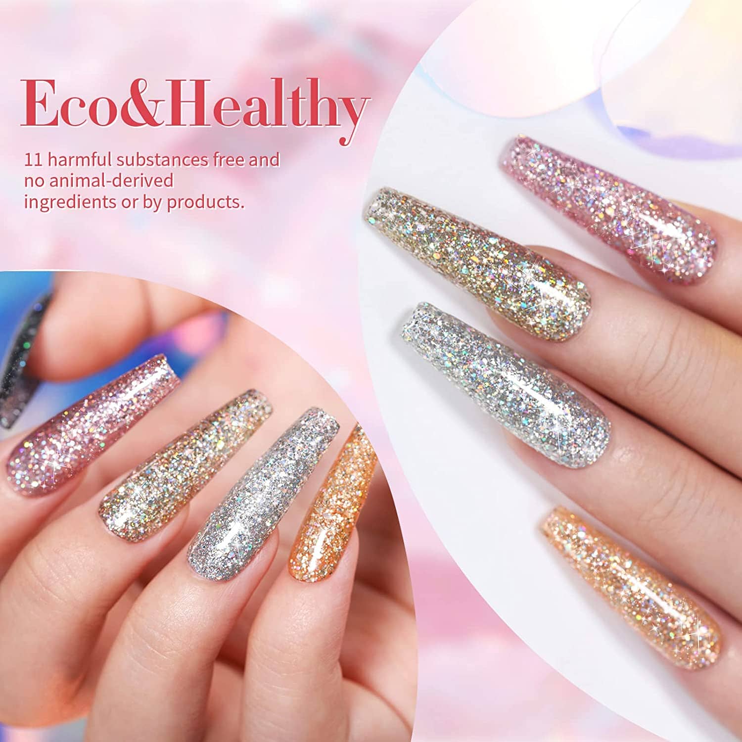 [US ONLY] Glitter Gel Polish 6 Colors Set Kits & Bundles BORN PRETTY 