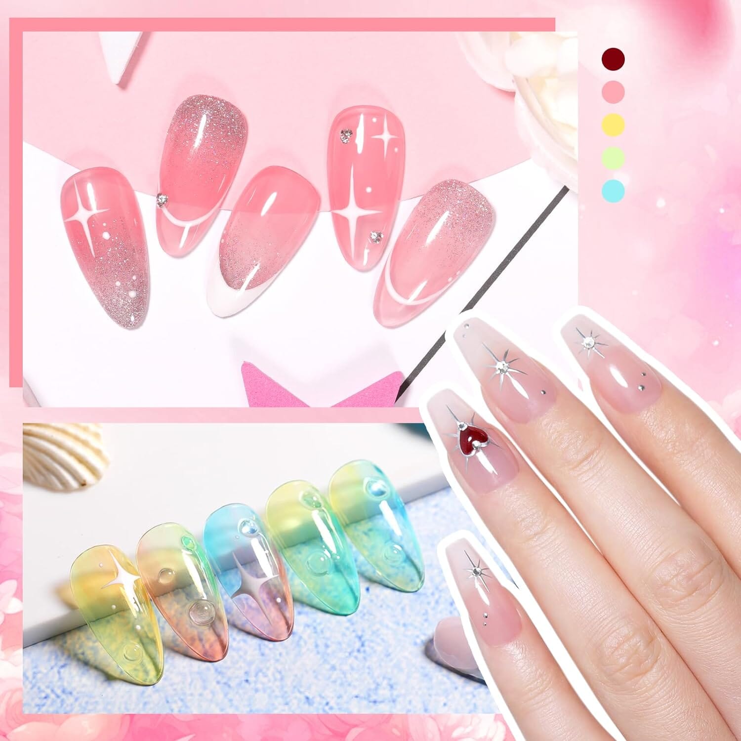 [US ONLY] Anna's Garden 33 Colors Jelly Gel Polish Set 6ml with 6pcs Base Top Coat Kit 10ml Gel Nail Polish BORN PRETTY 