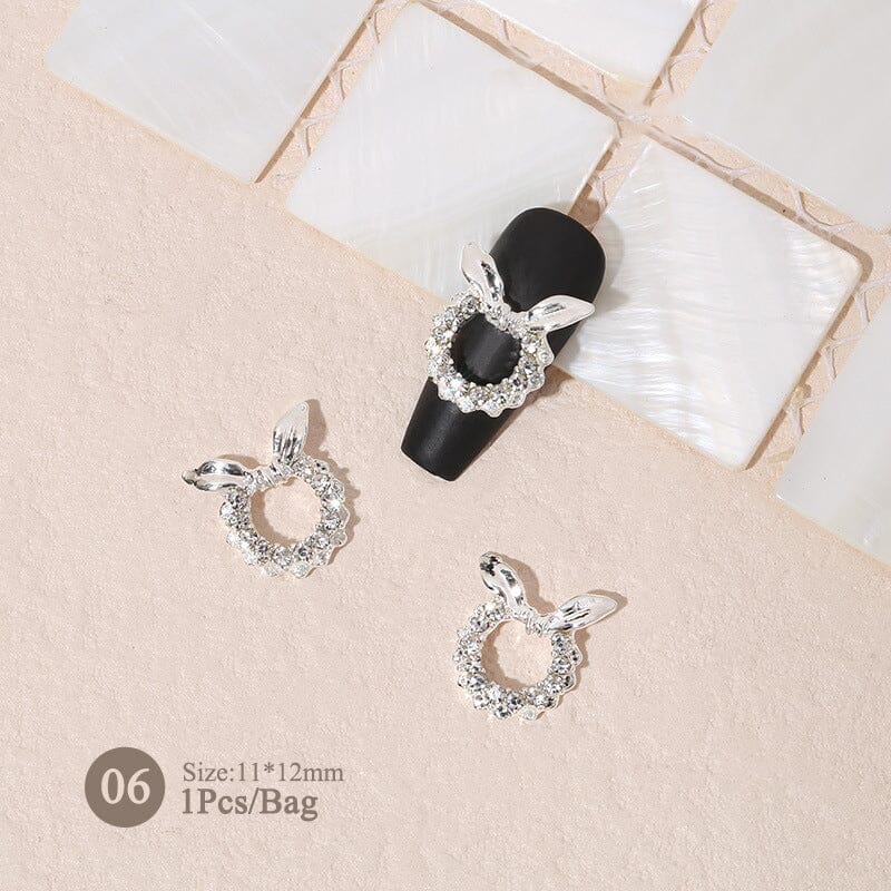 Silver Gold Bowknot Butterfly Rhinestones 3D Nail Decoration Nail Decoration BORN PRETTY 06 