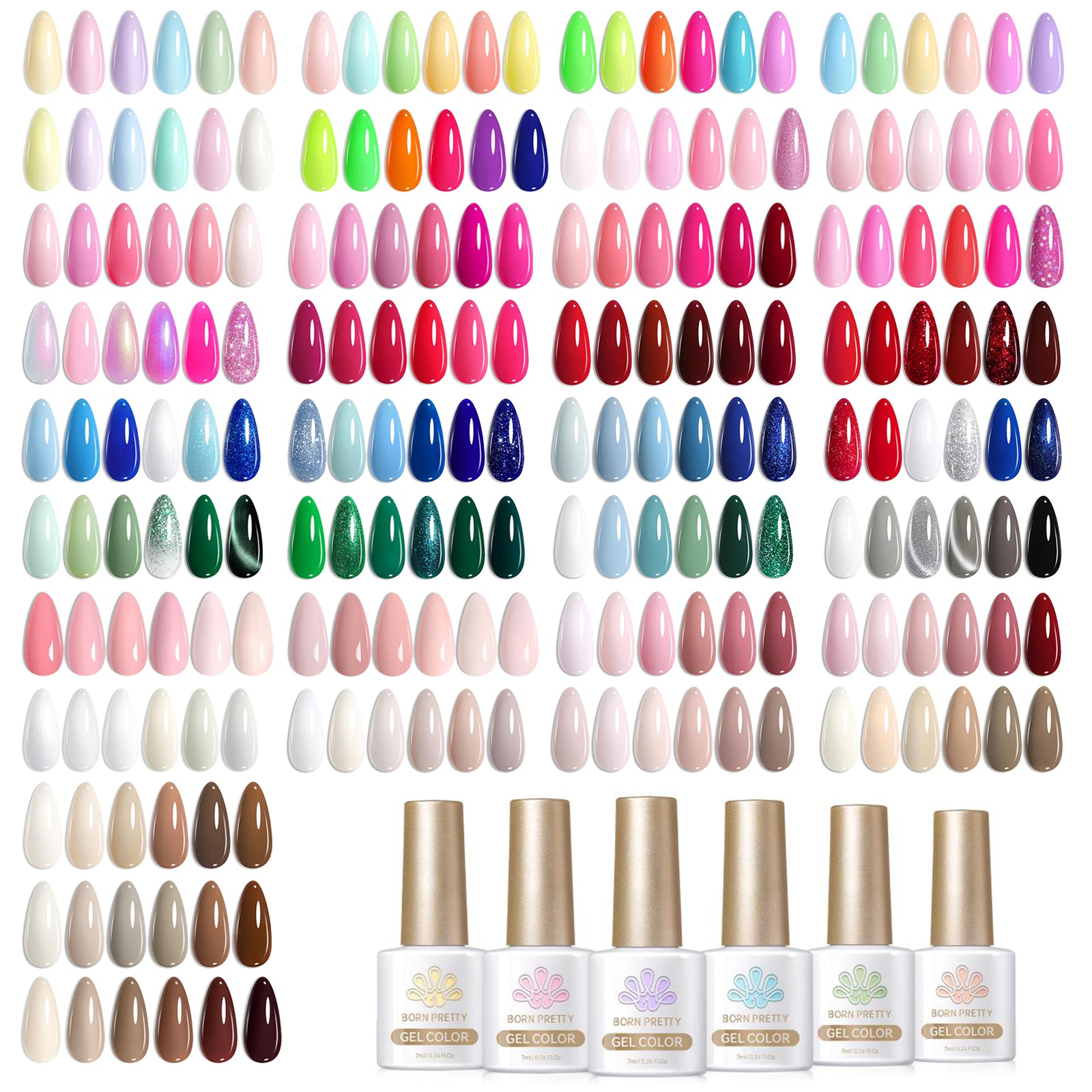 6 Bottles Color Gel Polish Set 7ml