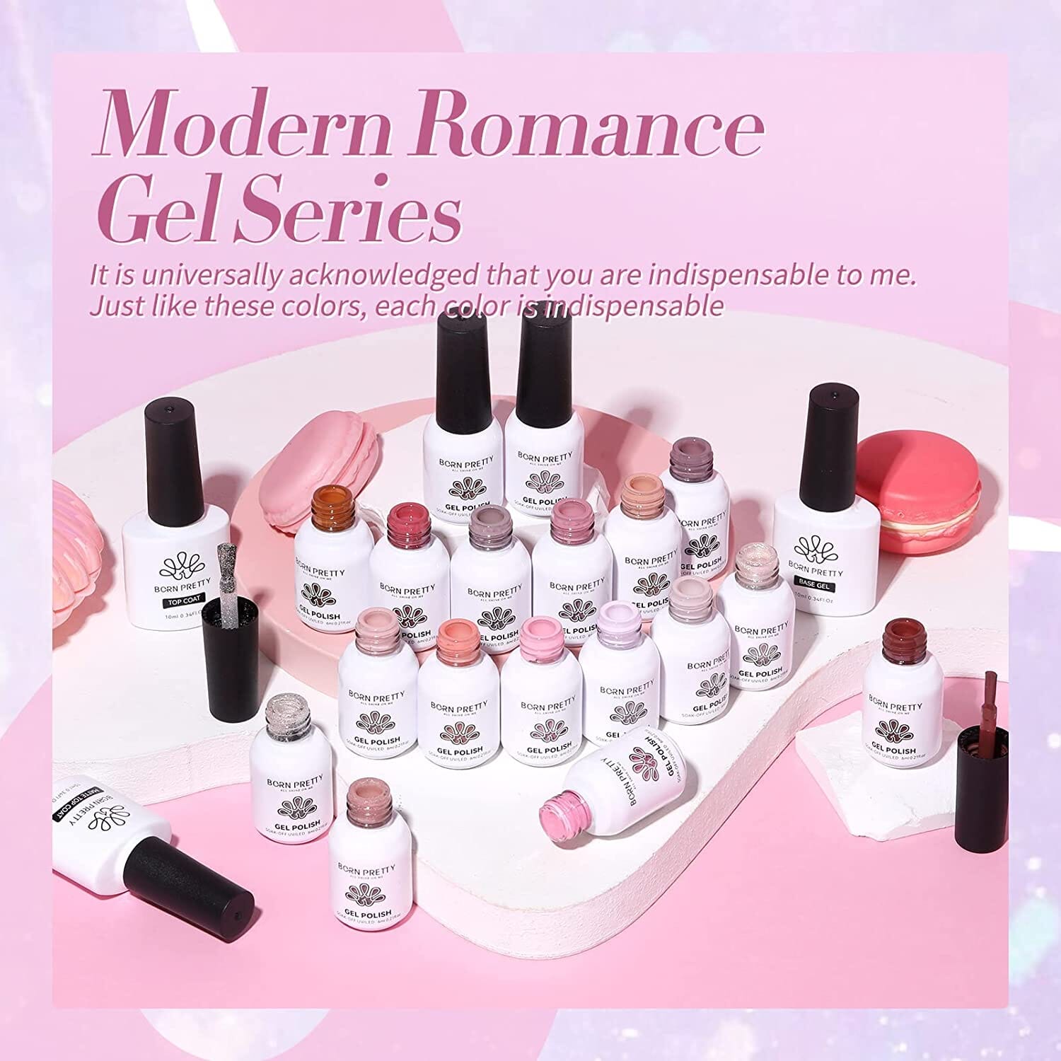 [US ONLY] Pink Nude Gel Polish 21Pcs Set BORN PRETTY 