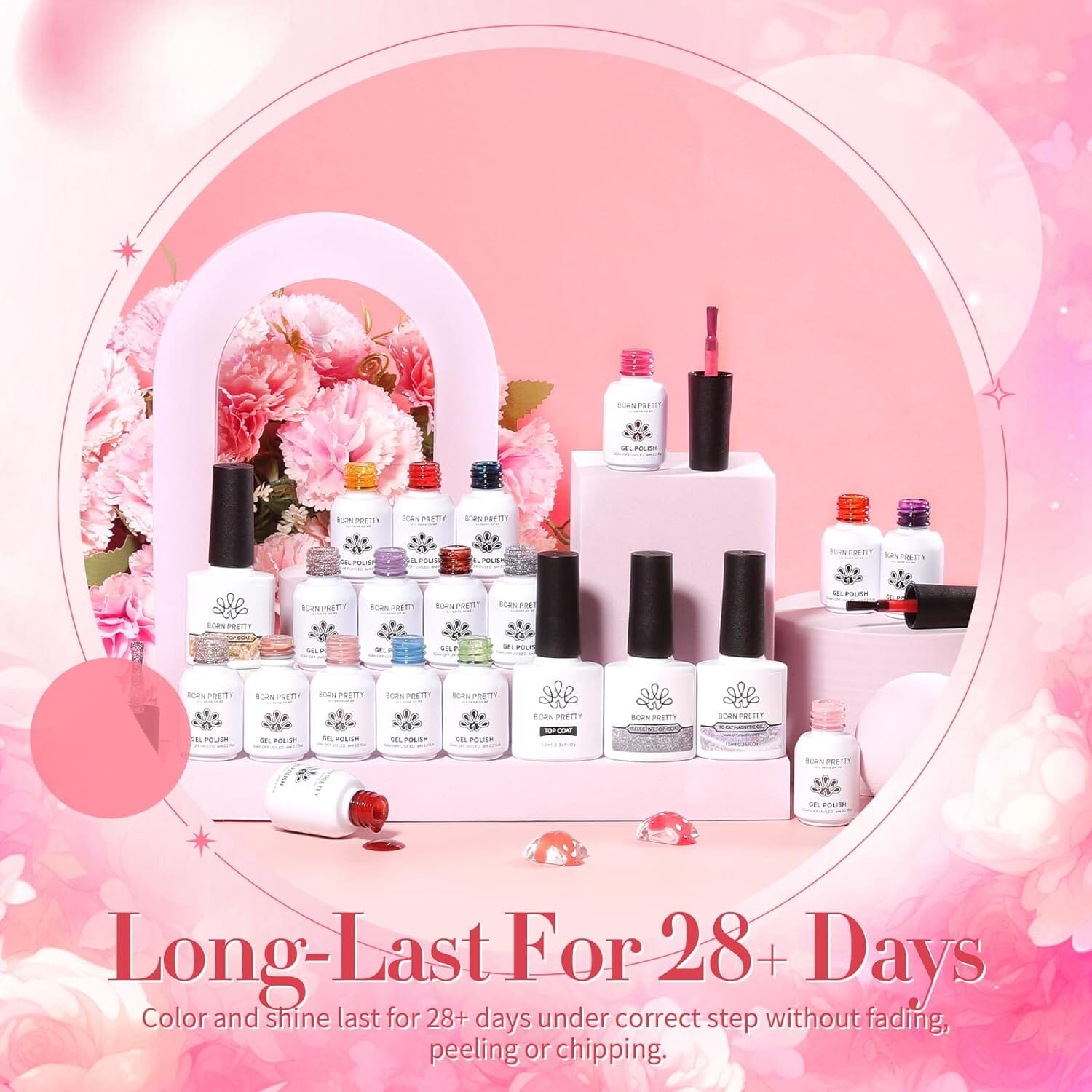 [US ONLY] Anna's Garden 33 Colors Jelly Gel Polish Set 6ml with 6pcs Base Top Coat Kit 10ml Gel Nail Polish BORN PRETTY 