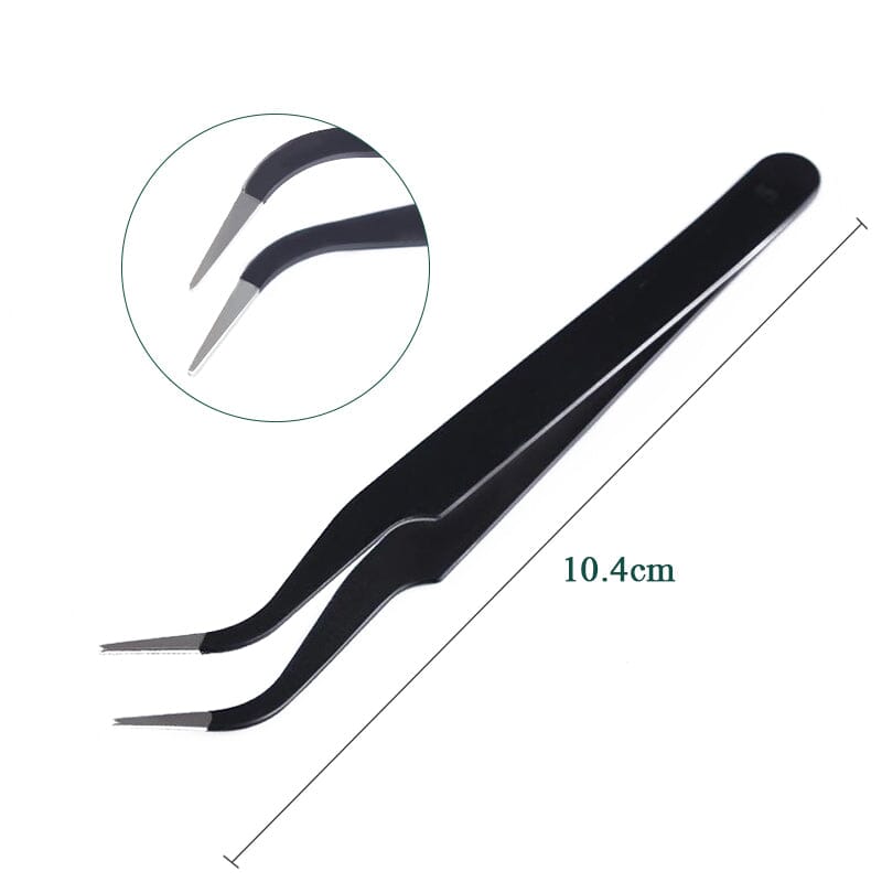 Black Curved Nail Tweezers Tools & Accessories No Brand 